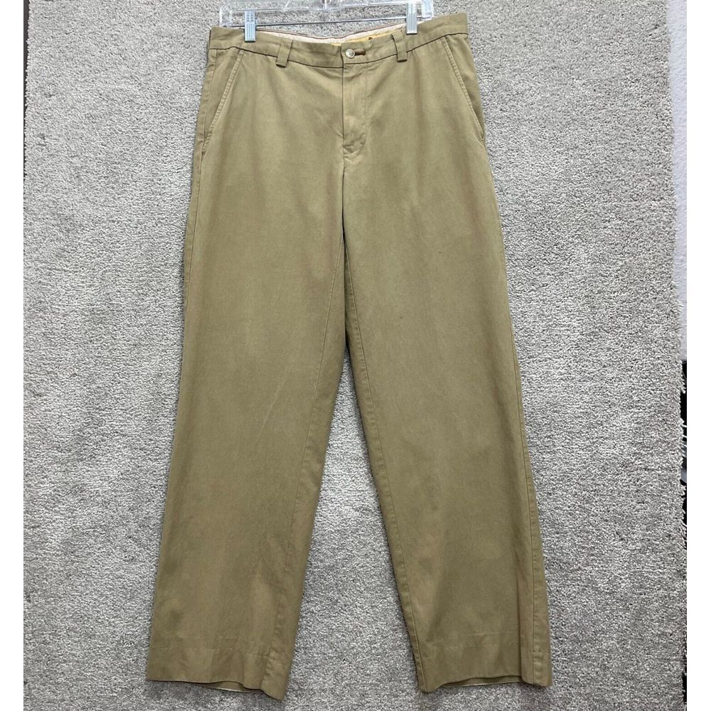 Tommy Bahama Dress Pants Men Size 34 khakis Slash Pocket Straight Leg Flat Front
